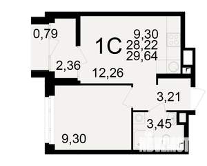 1-к квартира, вторичка, 28м2, 9/25 этаж