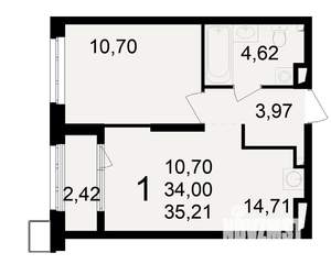 1-к квартира, вторичка, 34м2, 11/23 этаж