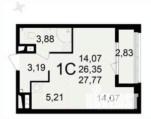 1-к квартира, вторичка, 28м2, 13/24 этаж
