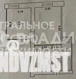 2-к квартира, вторичка, 46м2, 3/3 этаж