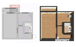 1-к квартира, вторичка, 31м2, 4/4 этаж