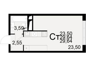 1-к квартира, вторичка, 30м2, 21/25 этаж