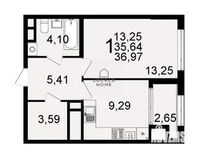 1-к квартира, вторичка, 37м2, 1/26 этаж