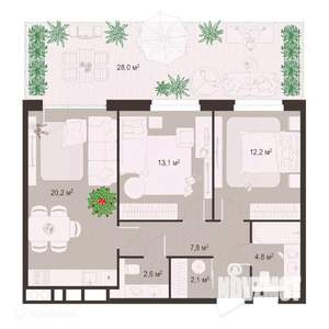 2-к квартира, вторичка, 91м2, 1/9 этаж