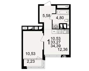 1-к квартира, вторичка, 33м2, 5/25 этаж