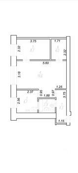 2-к квартира, вторичка, 46м2, 1/4 этаж
