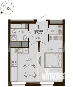 1-к квартира, вторичка, 38м2, 5/8 этаж