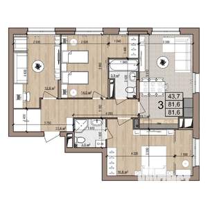 3-к квартира, вторичка, 82м2, 5/25 этаж