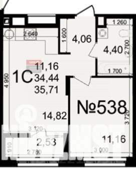 1-к квартира, вторичка, 36м2, 10/11 этаж