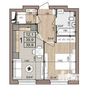 1-к квартира, строящийся дом, 40м2, 2/25 этаж