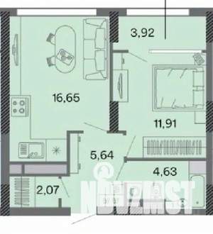1-к квартира, вторичка, 45м2, 4/25 этаж