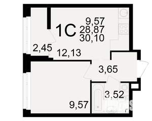 1-к квартира, вторичка, 29м2, 10/25 этаж