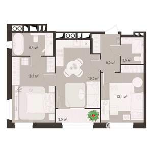 2-к квартира, строящийся дом, 63м2, 6/8 этаж