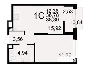 1-к квартира, вторичка, 37м2, 8/25 этаж