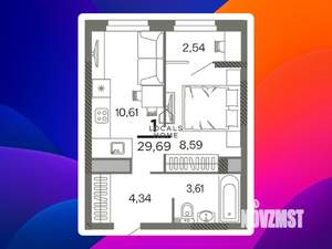 1-к квартира, вторичка, 30м2, 23/26 этаж
