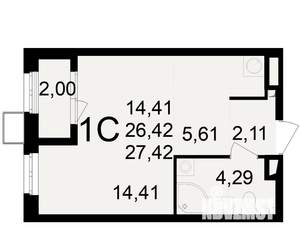 1-к квартира, вторичка, 26м2, 9/23 этаж