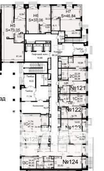 2-к квартира, вторичка, 55м2, 1/25 этаж