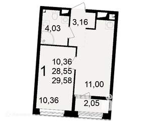 1-к квартира, вторичка, 30м2, 7/24 этаж