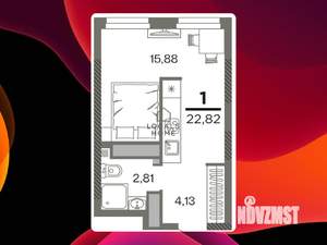 1-к квартира, вторичка, 23м2, 3/26 этаж