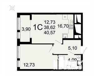 1-к квартира, вторичка, 41м2, 1/26 этаж