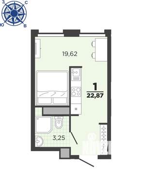 1-к квартира, вторичка, 23м2, 8/26 этаж