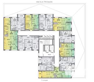 2-к квартира, строящийся дом, 54м2, 2/15 этаж