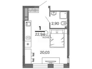 Студия квартира, вторичка, 23м2, 24/25 этаж