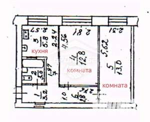 2-к квартира, вторичка, 44м2, 2/5 этаж