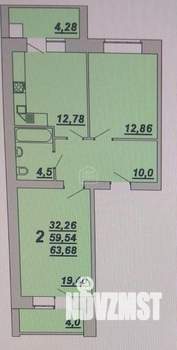 2-к квартира, вторичка, 64м2, 9/10 этаж