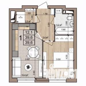 1-к квартира, вторичка, 40м2, 19/25 этаж