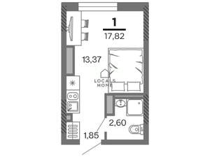 Студия квартира, вторичка, 18м2, 24/25 этаж