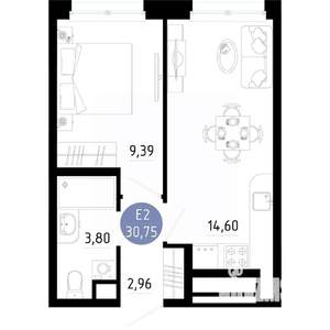 1-к квартира, вторичка, 31м2, 3/14 этаж