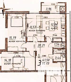 3-к квартира, вторичка, 79м2, 19/25 этаж