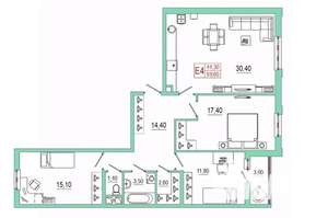 3-к квартира, вторичка, 100м2, 2/25 этаж