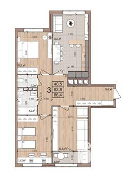 3-к квартира, вторичка, 86м2, 16/16 этаж