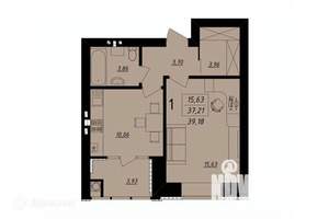 1-к квартира, вторичка, 40м2, 1/8 этаж
