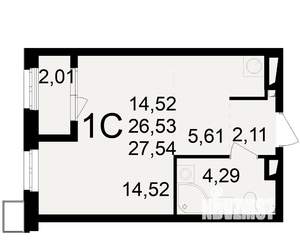 1-к квартира, вторичка, 27м2, 12/23 этаж