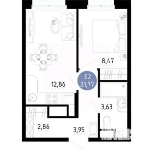 1-к квартира, вторичка, 32м2, 11/14 этаж