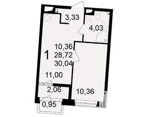 1-к квартира, вторичка, 29м2, 2/23 этаж