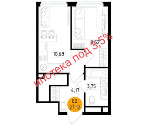 1-к квартира, вторичка, 27м2, 24/25 этаж