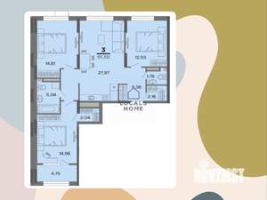 3-к квартира, вторичка, 91м2, 15/22 этаж