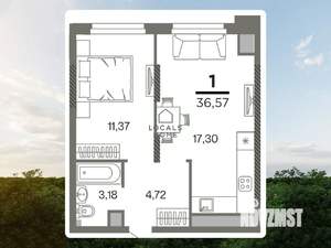 1-к квартира, вторичка, 37м2, 2/26 этаж