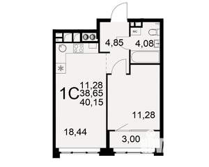 1-к квартира, вторичка, 39м2, 3/10 этаж