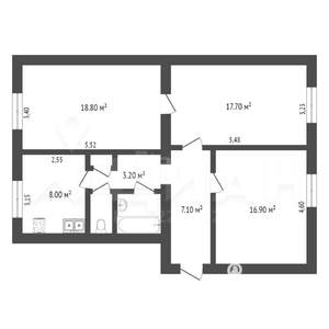 3-к квартира, вторичка, 75м2, 5/5 этаж