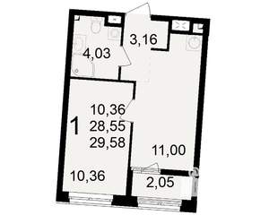 1-к квартира, вторичка, 29м2, 2/23 этаж