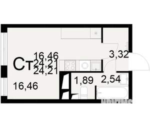 1-к квартира, вторичка, 24м2, 13/25 этаж