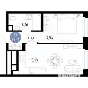 1-к квартира, вторичка, 32м2, 2/14 этаж