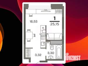 1-к квартира, вторичка, 25м2, 22/26 этаж