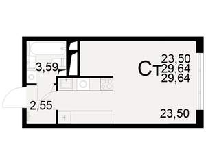 1-к квартира, вторичка, 30м2, 13/25 этаж