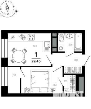 1-к квартира, вторичка, 29м2, 9/21 этаж